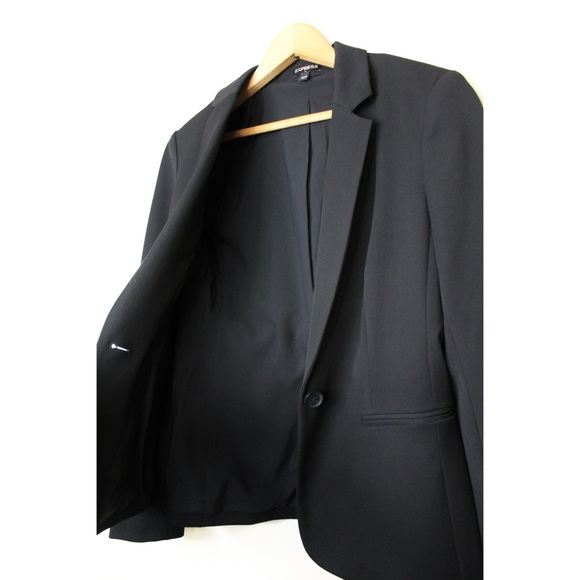 Express Supersoft Twill Notch Collar One Button Blazer - Picture 5 of 12